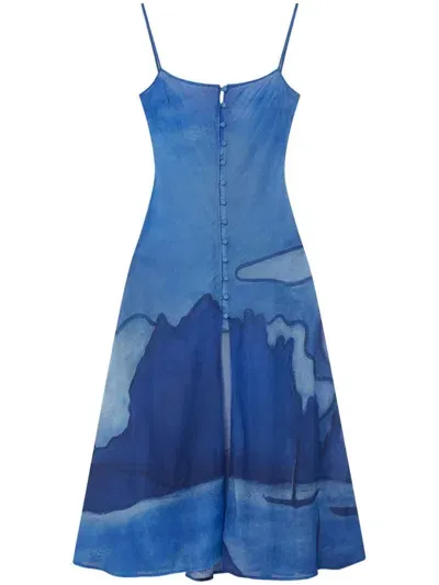 Donde Esteban Es Vedra Midi Dress In 蓝色