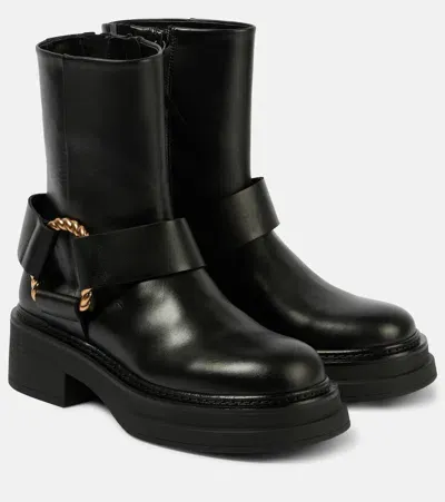 Dorothee Schumacher Chic Sophistication Leather Combat Boots In Black