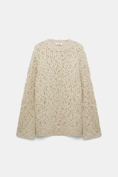 Dorothee Schumacher Wool Blend Textured Knit Pullover In Beige