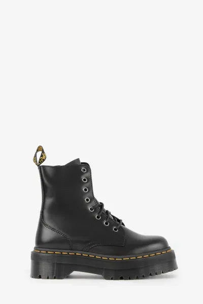 Dr. Martens' Jadon Polished Smooth Combat Boots In Black