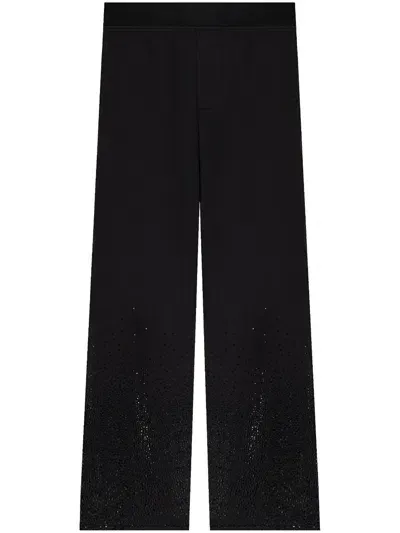 Dsquared2 Crystal-embellished Cotton Trousers In Black