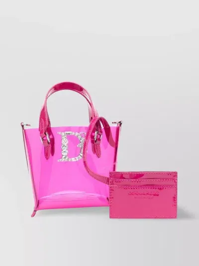 Dsquared2 Transparent Tote Bag In Rosa