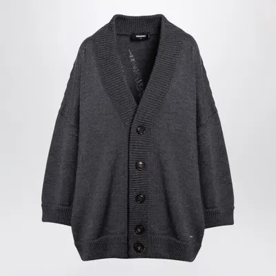 Dsquared2 Maxi Cardigan In Gray