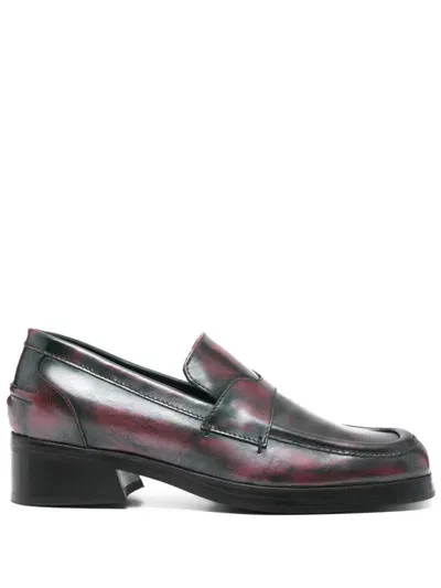 Eckhaus Latta Brown Latta Loafers In Red