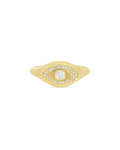 Ef Collection Evil Eye Diamond Signet Ring In Gold