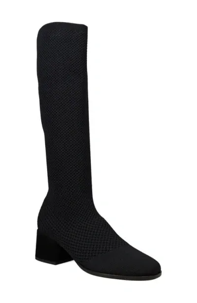 Eileen Fisher Paziz Knit Knee High Boot In Black