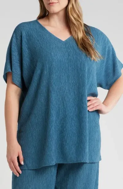 Eileen Fisher V-neck Tunic Top In Cascade