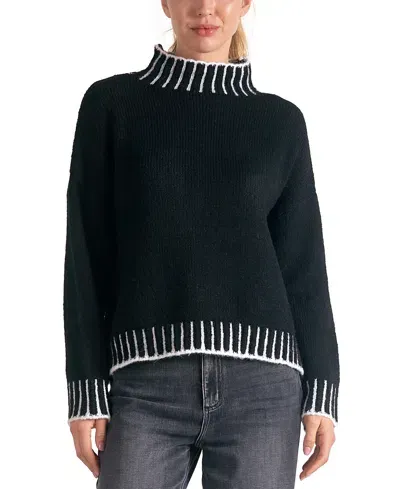 Elan Mock Neck Sweater In Black