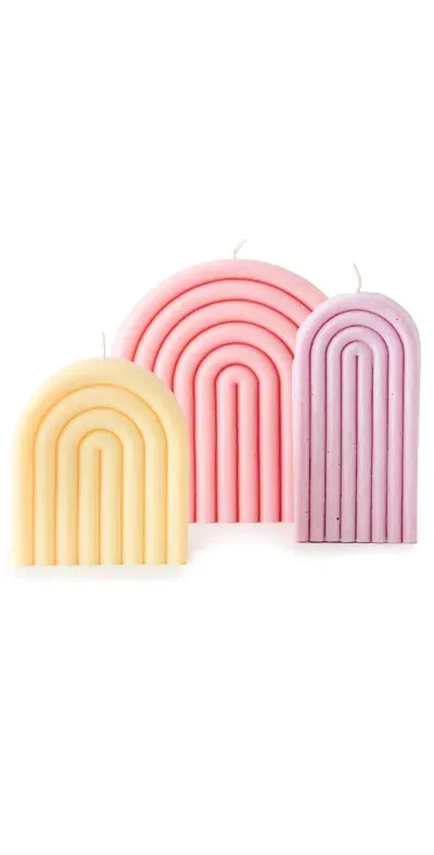 Éluwa Studio Maliwa Candle Set Of 3 Yellow/pink/purple