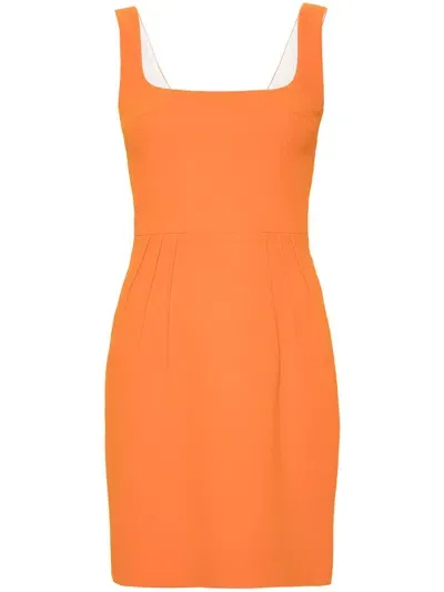 Emilia Wickstead Salma Hammered-crepe Dress In Orange