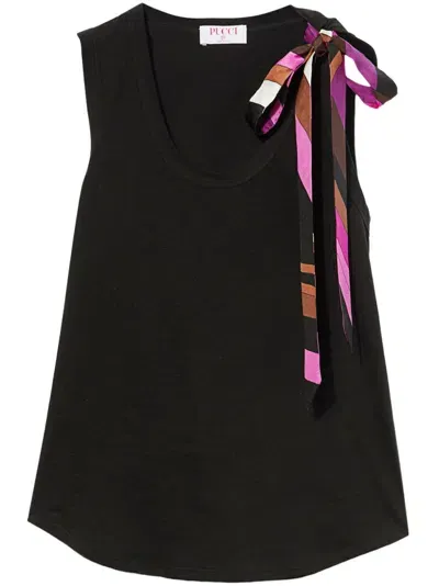 Emilio Pucci Cotton Tank Top In Black