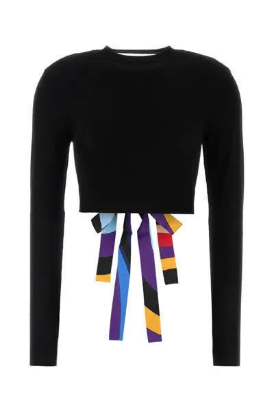 Emilio Pucci Top Long Sleeve-m Nd  Female In Black