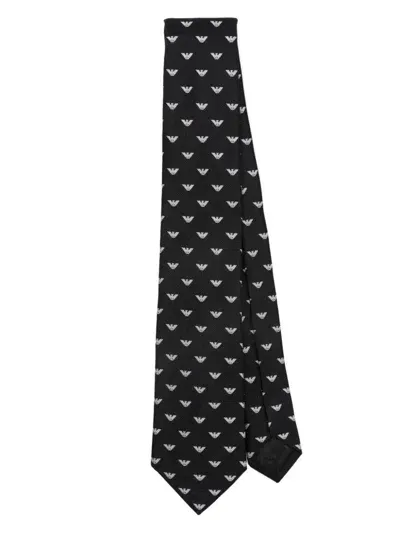 Emporio Armani Silk Tie In Black