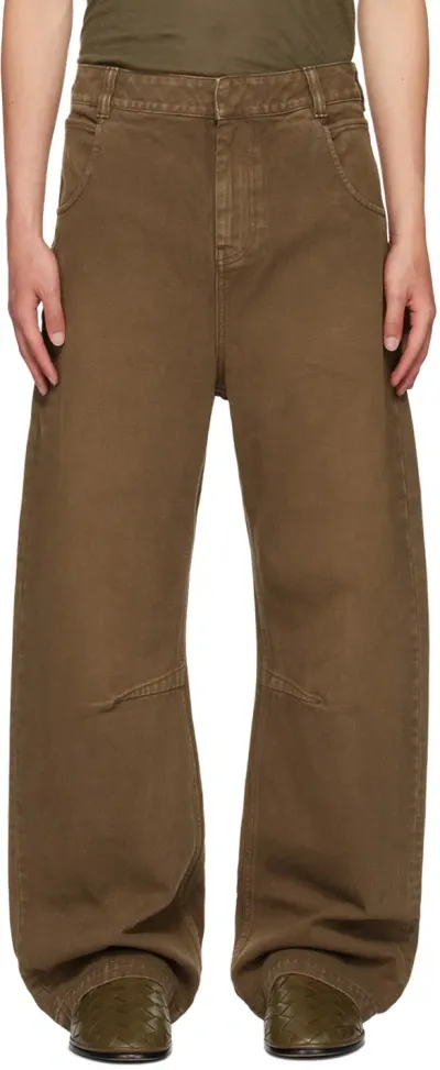 Entire Studios Brown Gem Jeans In Military Stone