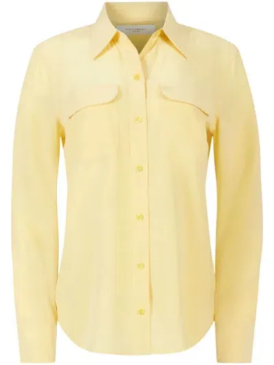 Equipment Signature Silk Shirt In Yellow