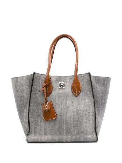 Ermanno Scervino Maggie Denim Tote Bag In Grey