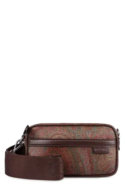 Etro Camera Case In Paisley Motif In Brown