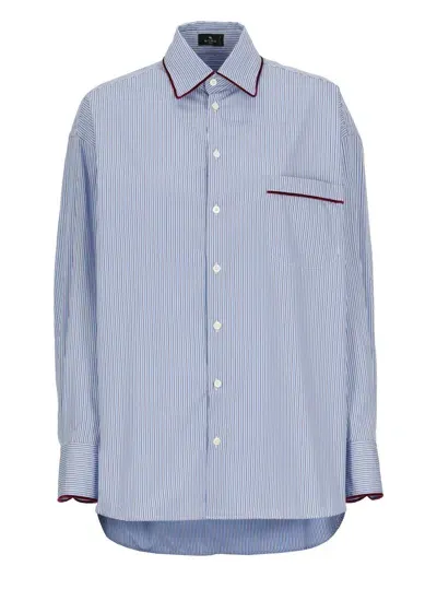 Etro Cotton Shirt In Blue