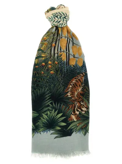 Etro Henri Rousseau Print Scarf In Green