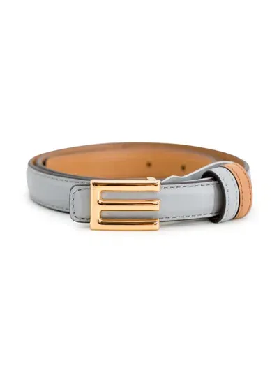 Etro Logo-buckle Leather Belt In Blue