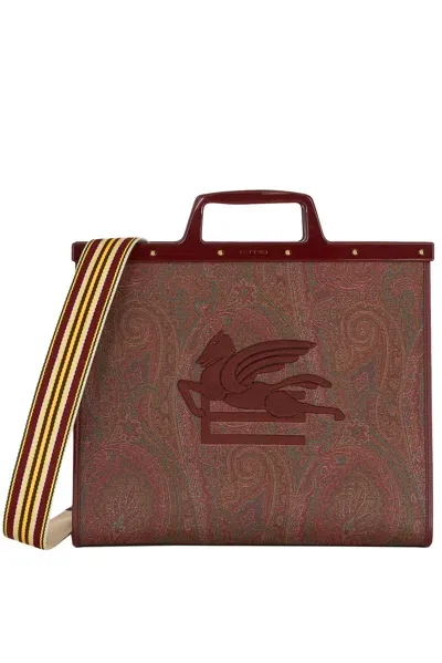 Etro Love Trotter Shopping Bag In Bordeaux