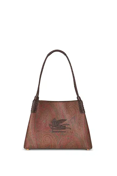 Etro Paisley Libra Small Tote Bag In Brown