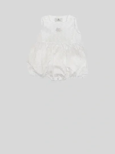 Etro Sleeveless Micro-paisley Romper Suit In Grey