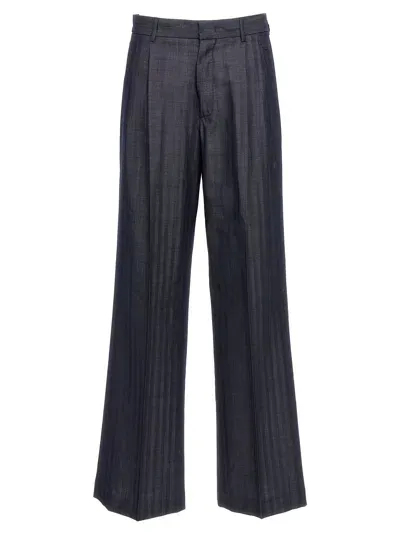 Etro Wool Suiting Wide Pants In Black