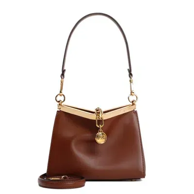 Etro Vela Logo Charm Mini Shoulder Bag In Brown