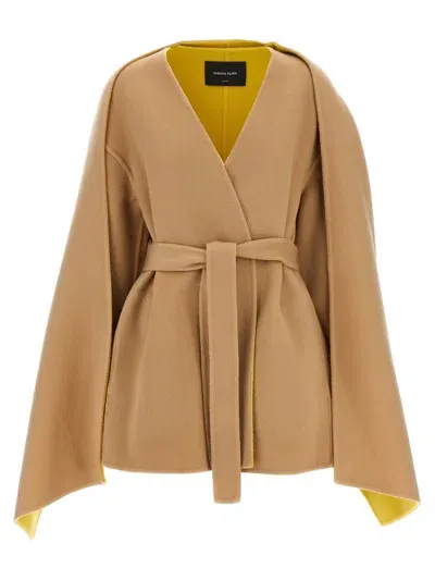 Fabiana Filippi Caban With Cape In Beige