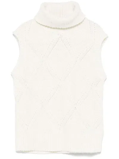 Fabiana Filippi Knitted Tank Top In Beige