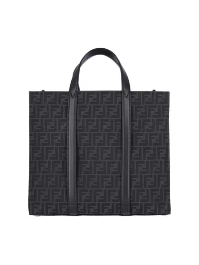 Fendi - 'ff' Jacquard Shopper In Black