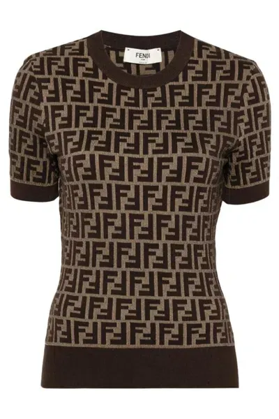 Fendi Ff Knitted Top In Multicolor