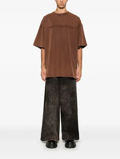 Feng Chen Wang Wrap-front Jeans In 褐色