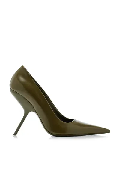 Ferragamo Eva Leather Pumps In Dark Green