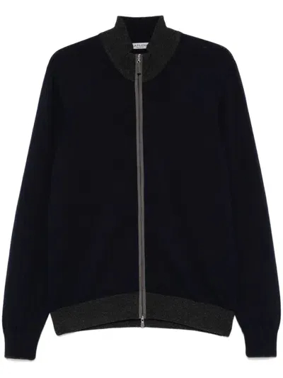 Fileria Contrasting-trim Cardigan In Blue