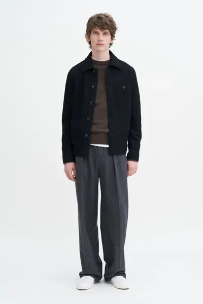 Filippa K Boiled Wool Shirt Jacket In Black