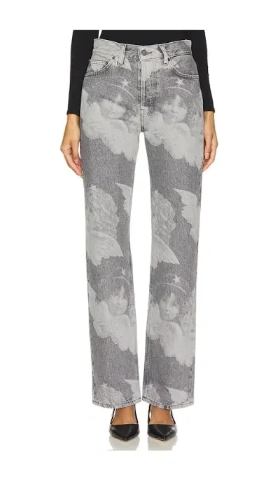 Fiorucci Black Angel Print Straight In Grey