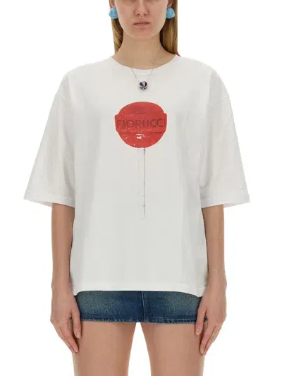 Fiorucci Lollipop Print T-shirt In White