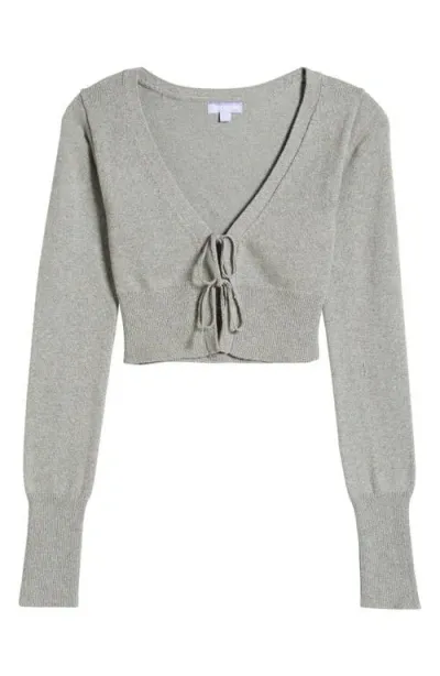 Florence By Mills Tie Front Crop Cardigan In Heather Grey