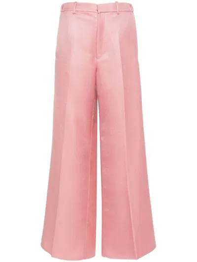 Forte Forte Twill Wide-leg Trousers In Pink