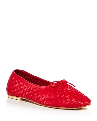 Freda Salvador Women's Roma Woven Ballet Flats In Crimson