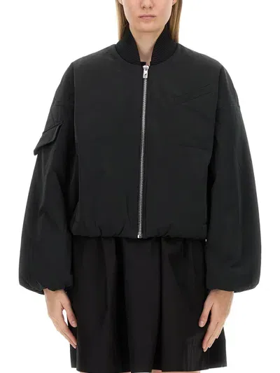 Ganni Bomber Jacket In Black