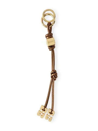 Ganni Bou Keyring In Brown