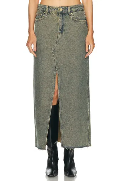 Ganni Maxi Skirt In Denim