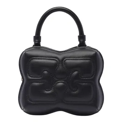 Ganni Small Butterfly Crossbody Bag In Black