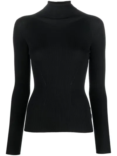 Gentry Portofino Roll-neck Long-sleeve Jumper In Schwarz