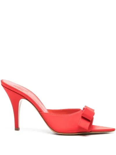 Gia Borghini Honorine 85mm Satin Mules In Red