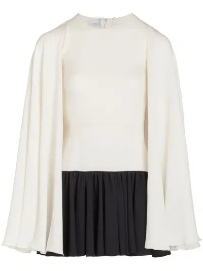 Giambattista Valli Two-tone Crepe Mini Dress In Black,white