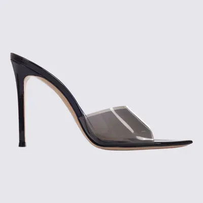 Gianvito Rossi Black Leather Elle Mules In Fume/black